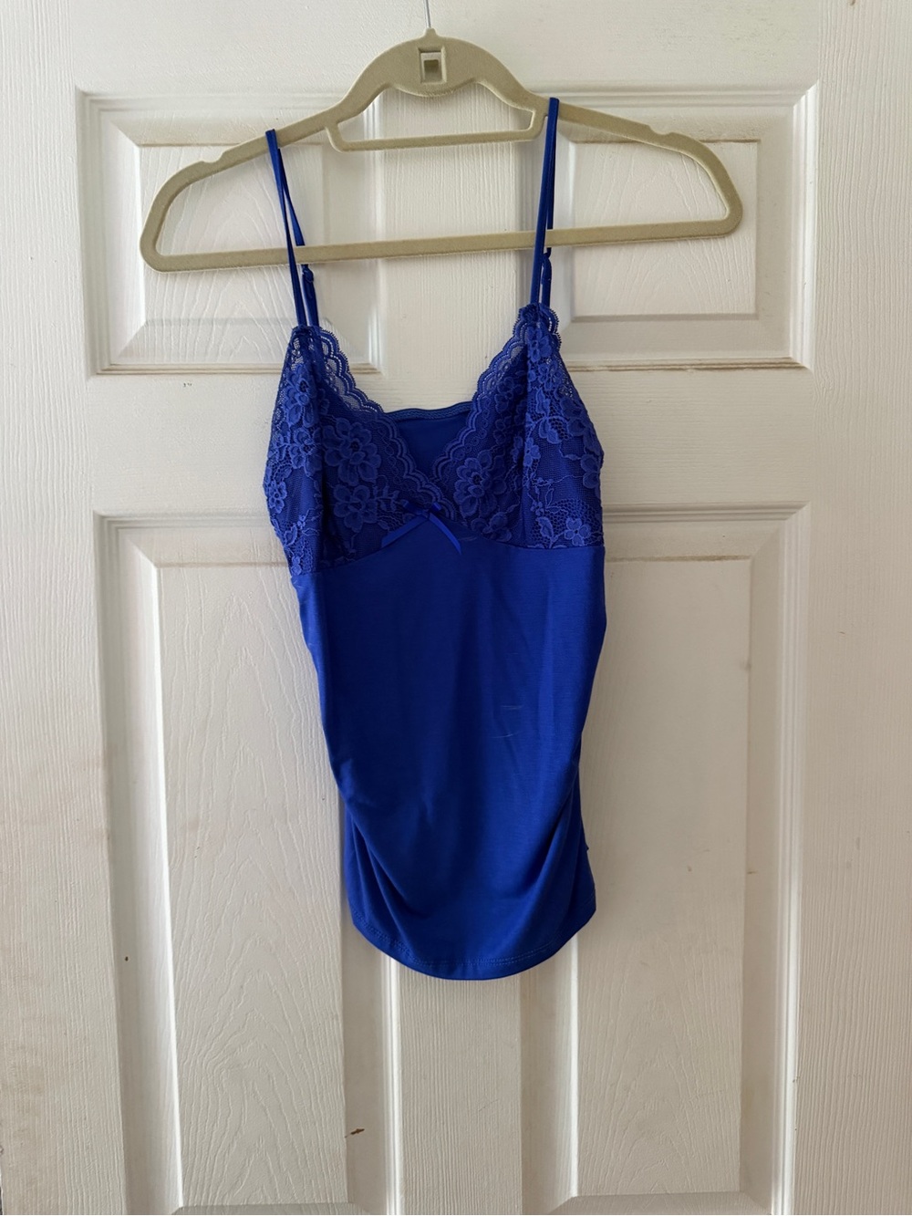 SHEIN Royal Blue Lace Trim Cami Tank Top
